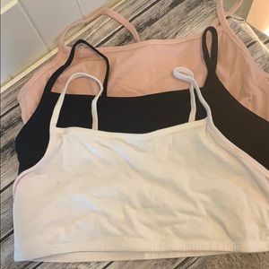 Sports bras. Set of three. Never worn. No tags